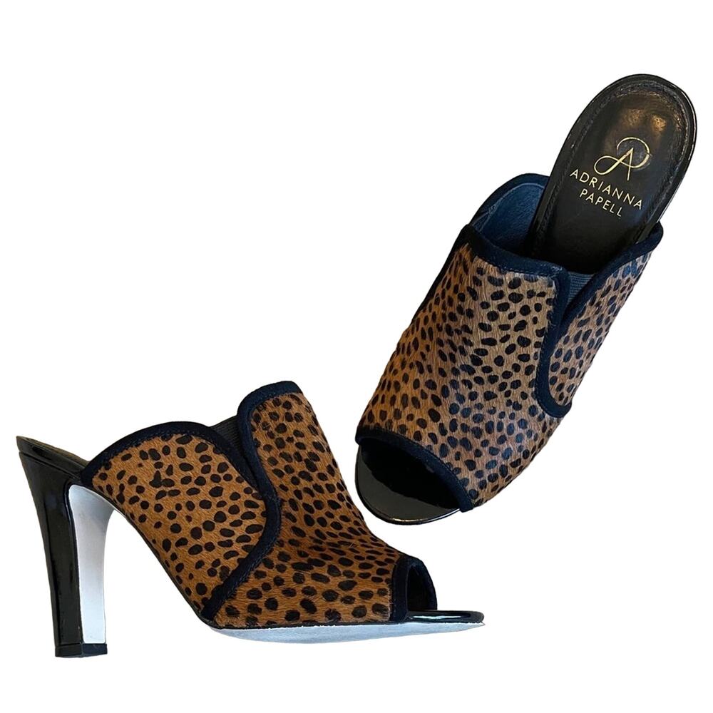 Adrianna Pappel cheetah calf hair Sandals Size 8 Like New